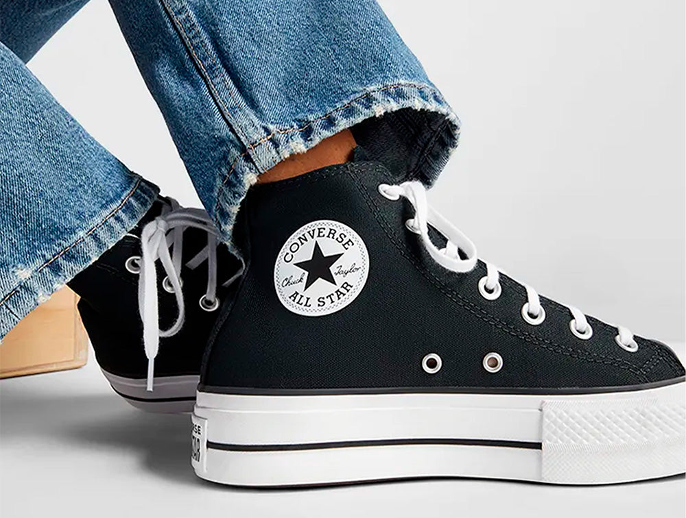 Zapatilla Converse Chuck Taylor Hi Plataforma Mujer Negro Real Kicks