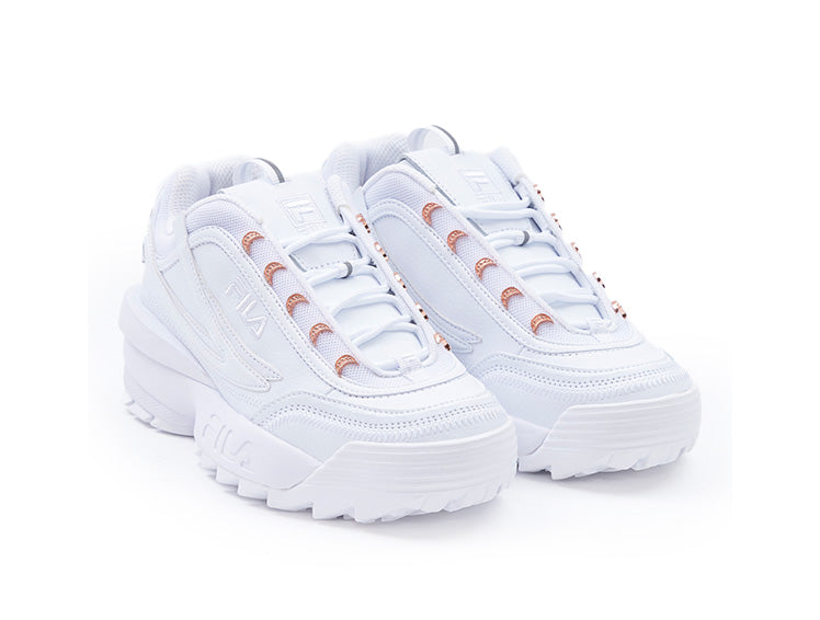 Zapatilla Fila Disruptor II Expose Cuero Mujer Mono Blanco