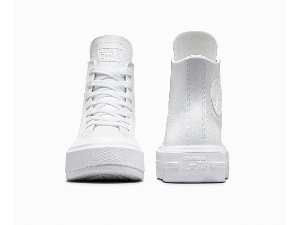 Mens fashion white leather converse boots