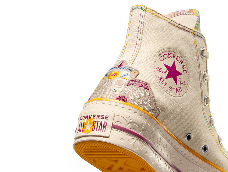 Zapatillas Converse Chuck Taylor Hi Plataforma (Dia De Los Muertos) Mujer Beige