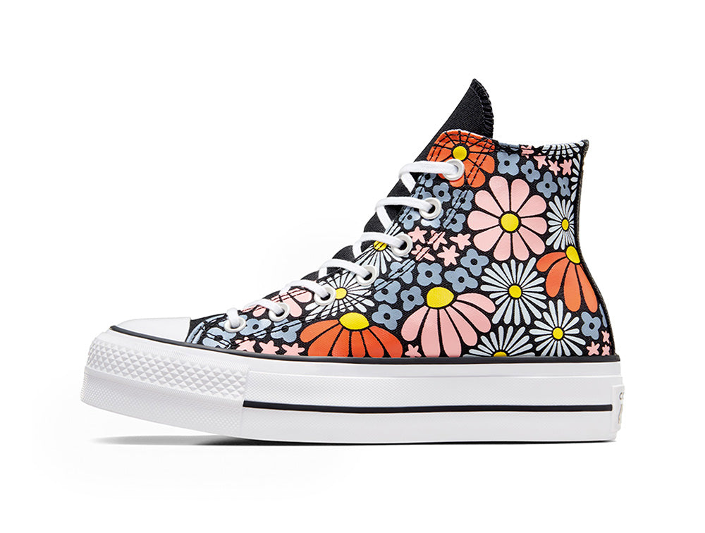 Zapatilla Converse Chuck Taylor Lift Floral Mujer Negro