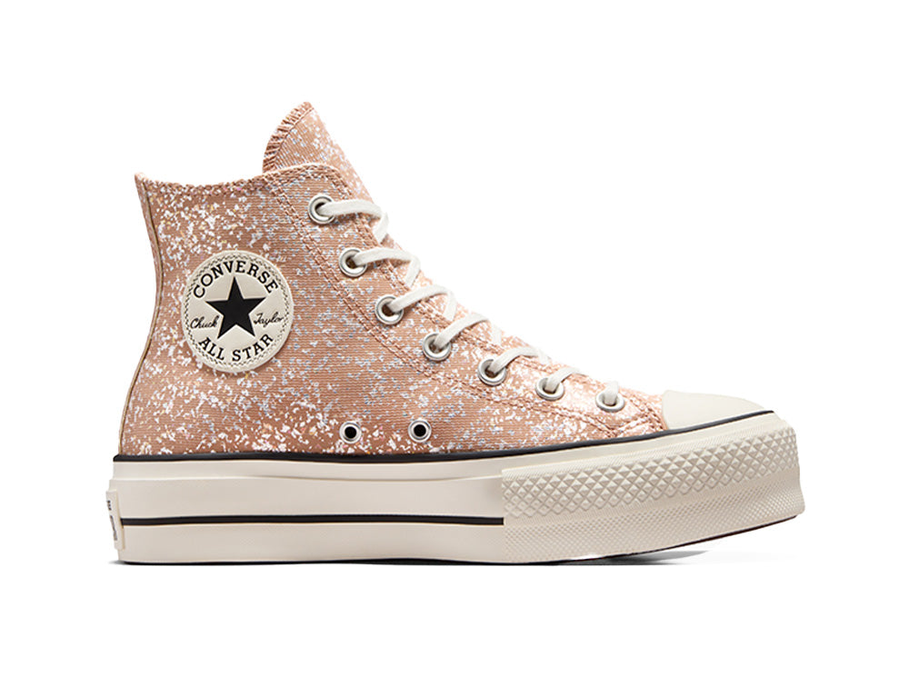 Zapatilla Converse Chuck Taylor All Star Lift Hi Glitter Shinefetti Mujer Rosado