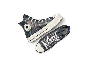 Zapatilla Converse Chuck Taylor All Star Lift Hi Glitter Shinefetti Mujer Negro