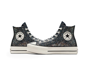 Zapatilla Converse Chuck Taylor All Star Lift Hi Glitter Shinefetti Mujer Negro