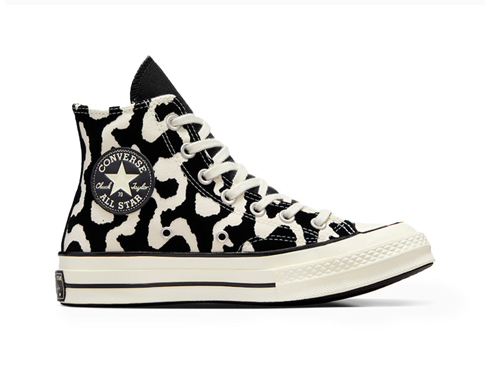 Zapatilla Converse Chuck 70 Hi Print Mujer Negro - Blanco