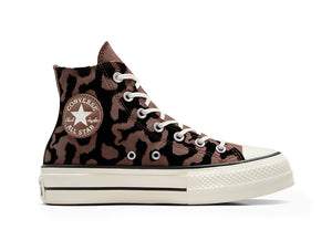 Zapatilla Converse Chuck Taylor All Star Lift Hi Print Mujer Negro - Cafe