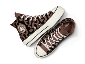 Zapatilla Converse Chuck Taylor All Star Lift Hi Print Mujer Negro - Cafe