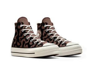 Zapatilla Converse Chuck Taylor All Star Lift Hi Print Mujer Negro - Cafe