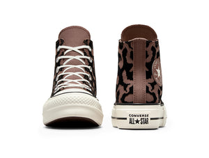 Zapatilla Converse Chuck Taylor All Star Lift Hi Print Mujer Negro - Cafe