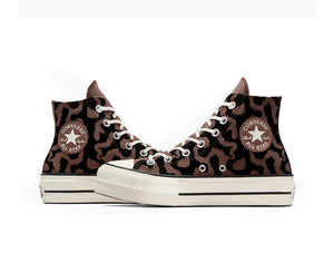 Zapatilla Converse Chuck Taylor All Star Lift Hi Print Mujer Negro - Cafe