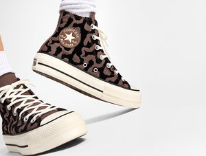 Zapatilla Converse Chuck Taylor All Star Lift Hi Print Mujer Negro - Cafe