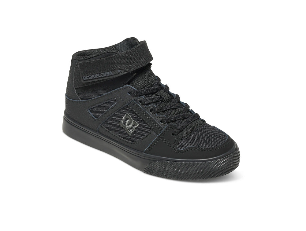 Zapatilla Dc Pure High-Top Junior Cuero Mono Negro