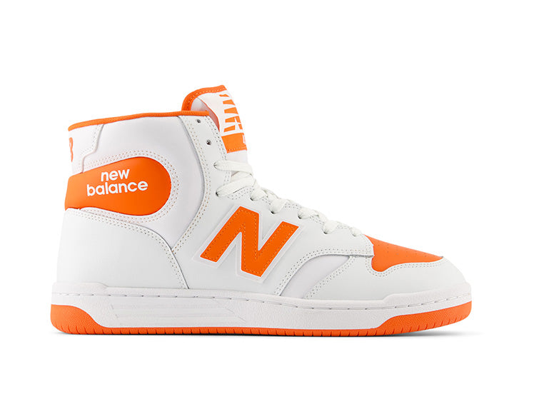 Zapatilla New Balance 480 Cuero Hombre Blanco Naranjo Real Kicks