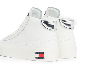 Zapatilla Tommy  Vulc Leather Pla Hi Mujer Blanco