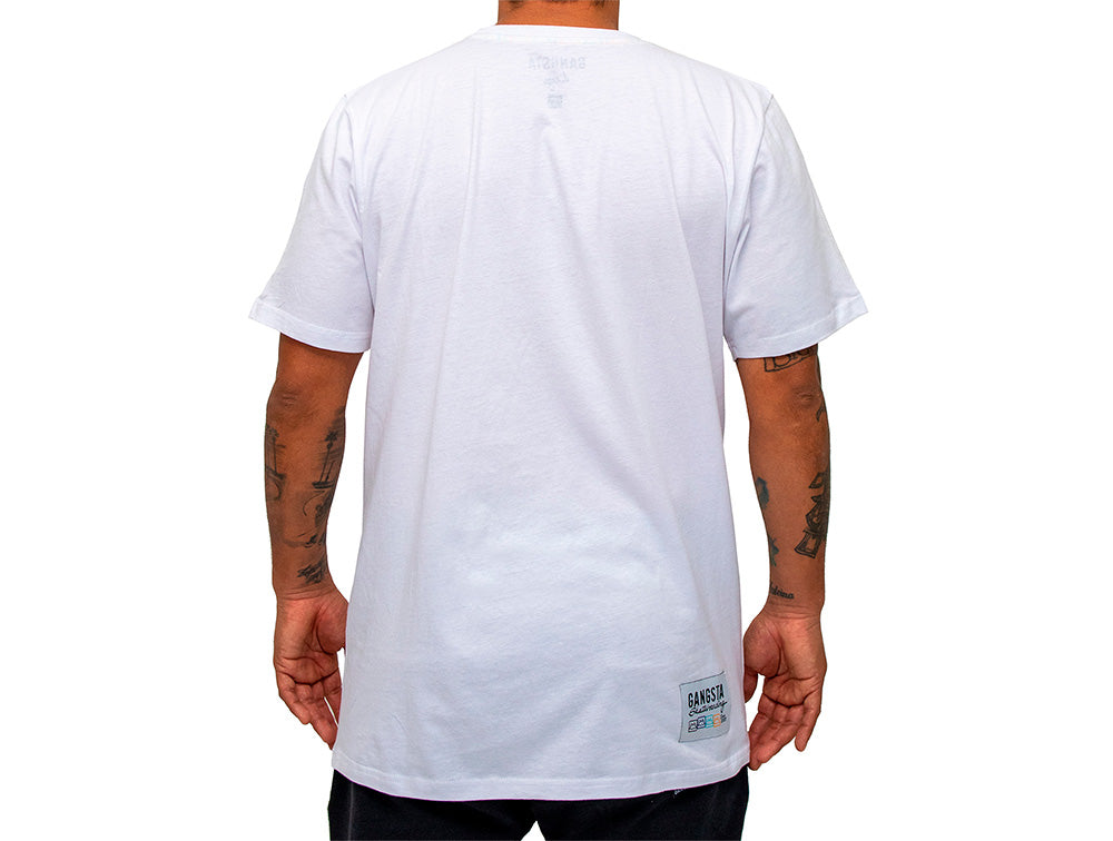 Polera Mc Gangsta Four Hombre Blanco