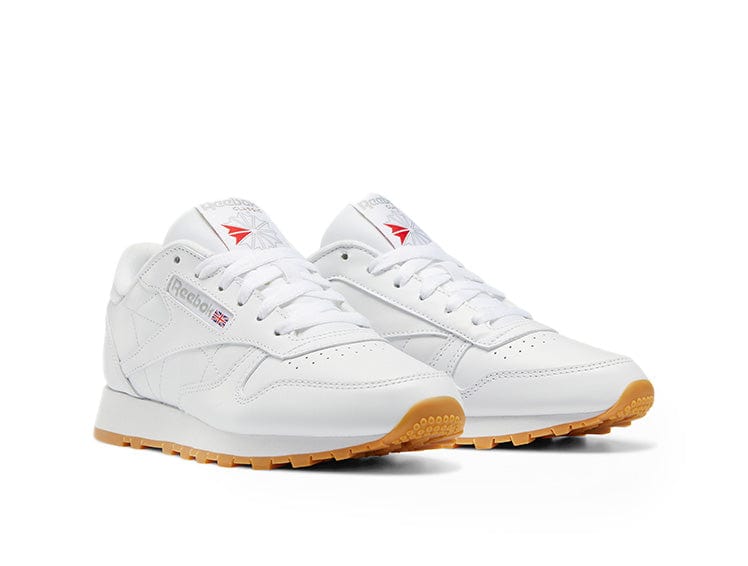 Zapatilla Reebok Classic Leather Cuero Mujer Blanco Real Kicks