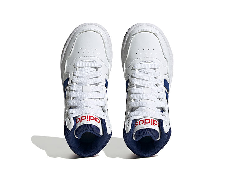 Zapatilla Adidas Hoops 3.0 Mid Junior Blanco