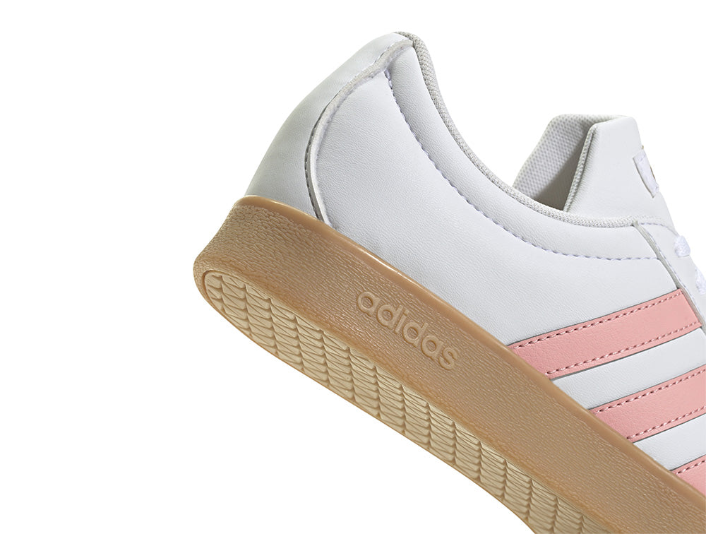 Zapatilla Adidas Vl Court Base Mujer Blanco - Rosado - Suela Gum