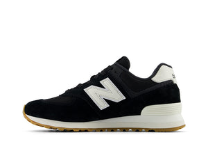 Zapatilla New Balance 574 Hombre Negro -Blanco - Suela Gum