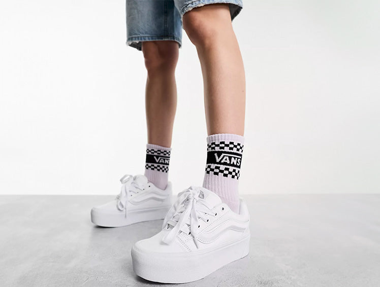 Zapatilla Vans Knu Stack Plataforma Mujer Blanco