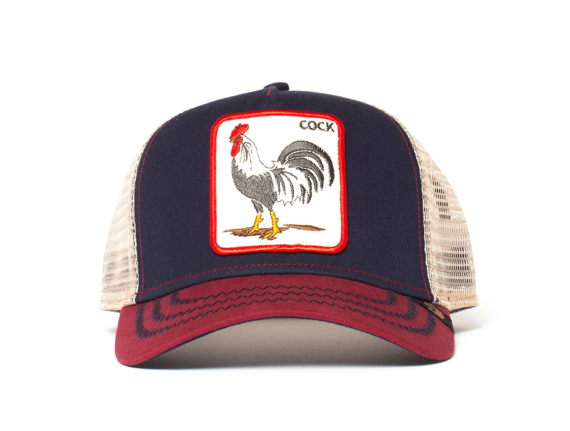 Jockey Trucker Goorin The Cock Unisex Azul - Burdeo - Blanco