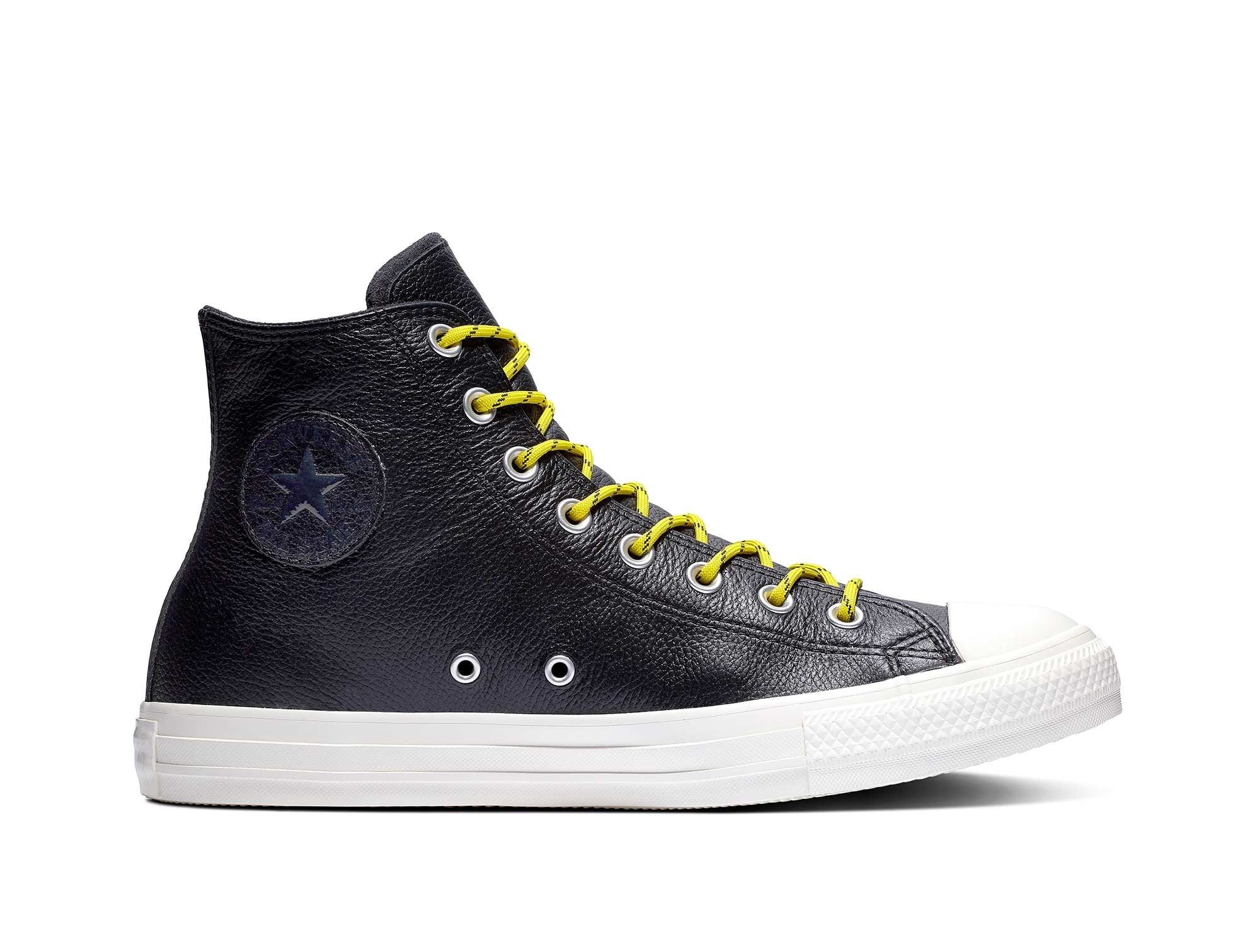 Zapatilla Converse Chuck Taylor Hi Cuero Hombre Negro Real Kicks