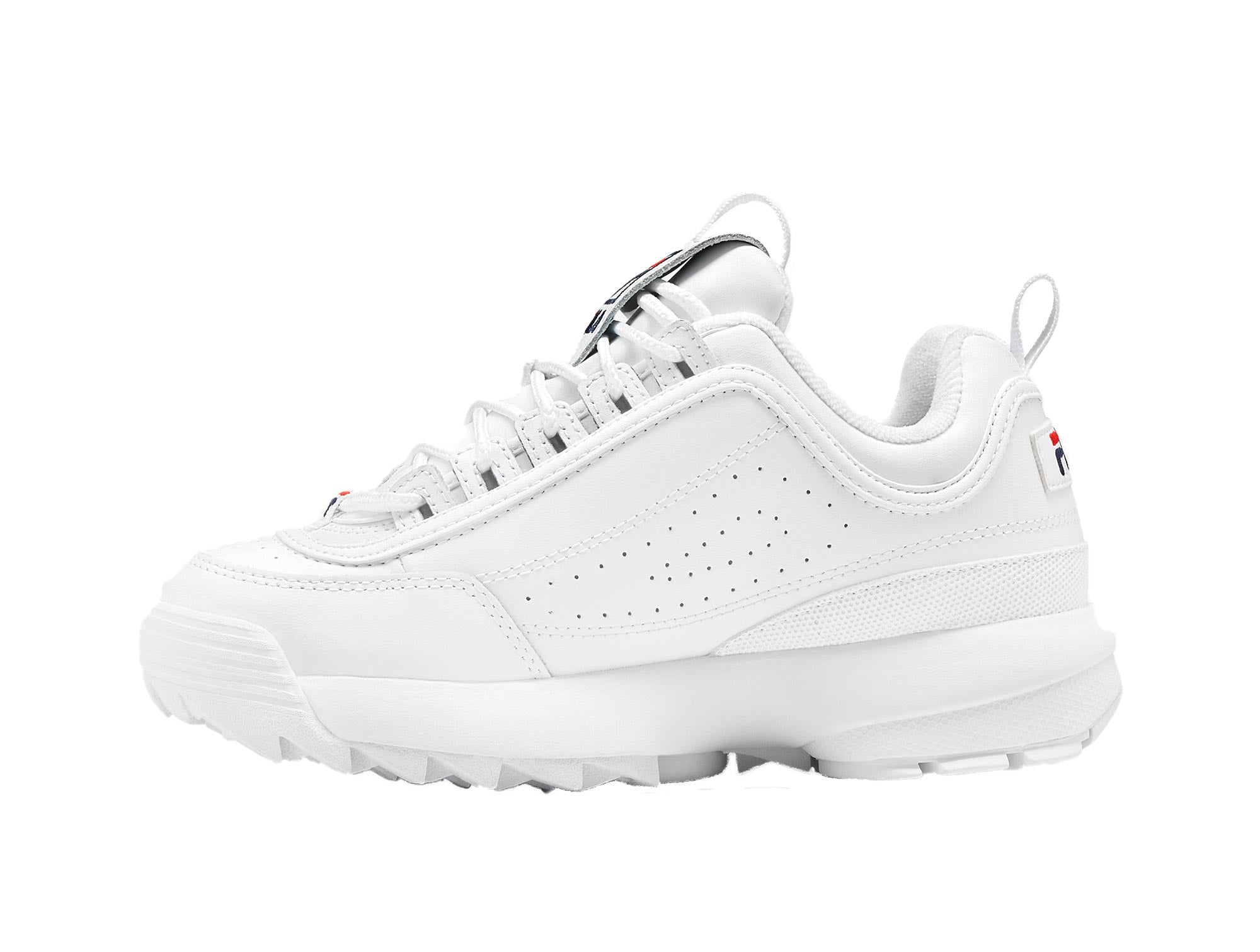 Zapatilla Fila Disruptor II Premium Cuero Mujer Mono Blanco