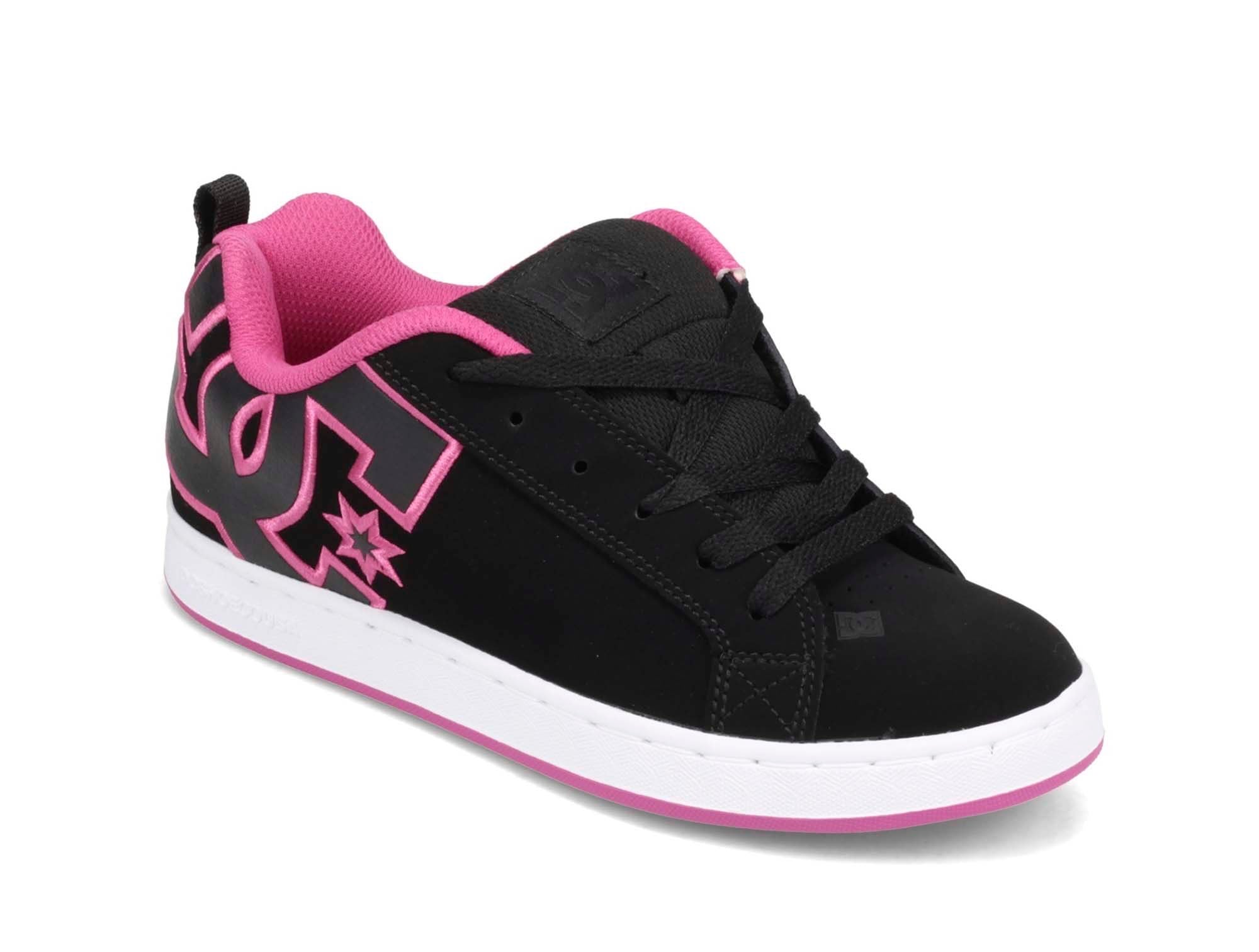 Zapatilla DC Court Graffik Mujer Negro Real Kicks