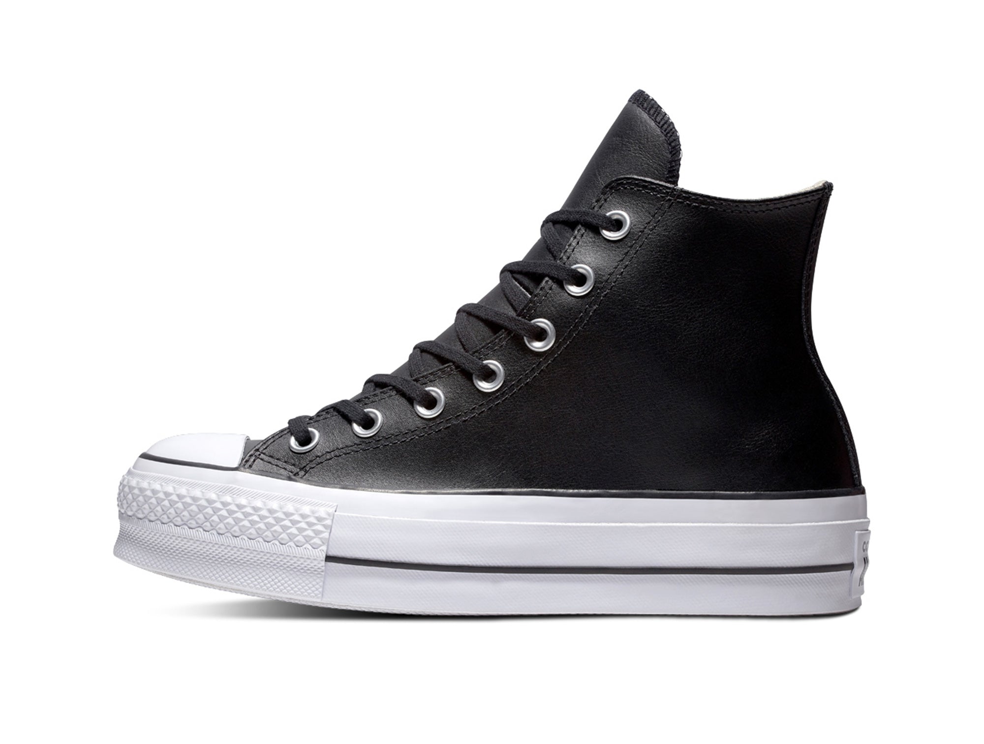 Zapatilla Converse Chuck Taylor Plataforma Cuero Mujer Negro