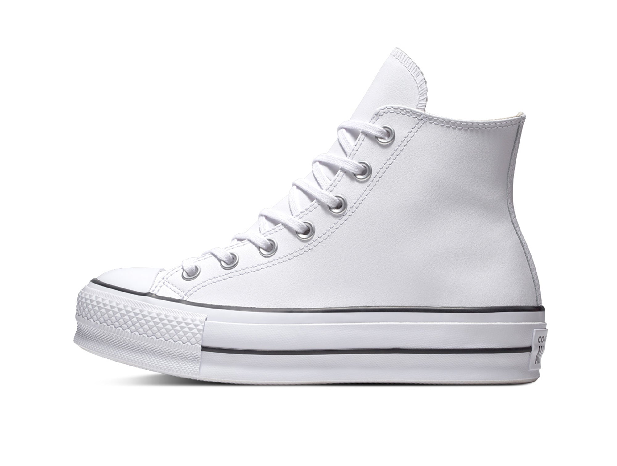 Zapatilla Converse Chuck Taylor Plataforma Cuero Hi Mujer Blanco