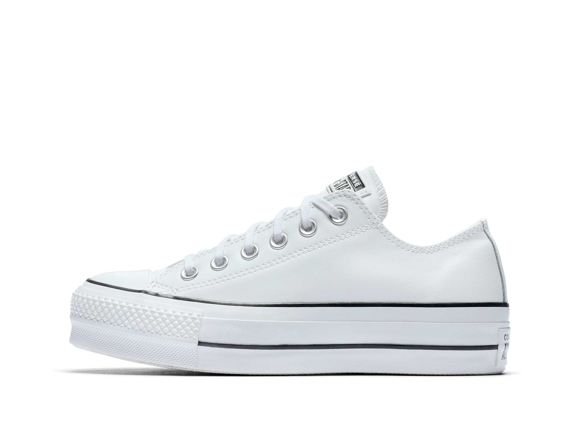 Zapatilla Converse Chuck Taylor Plataforma Cuero Mujer Blanco