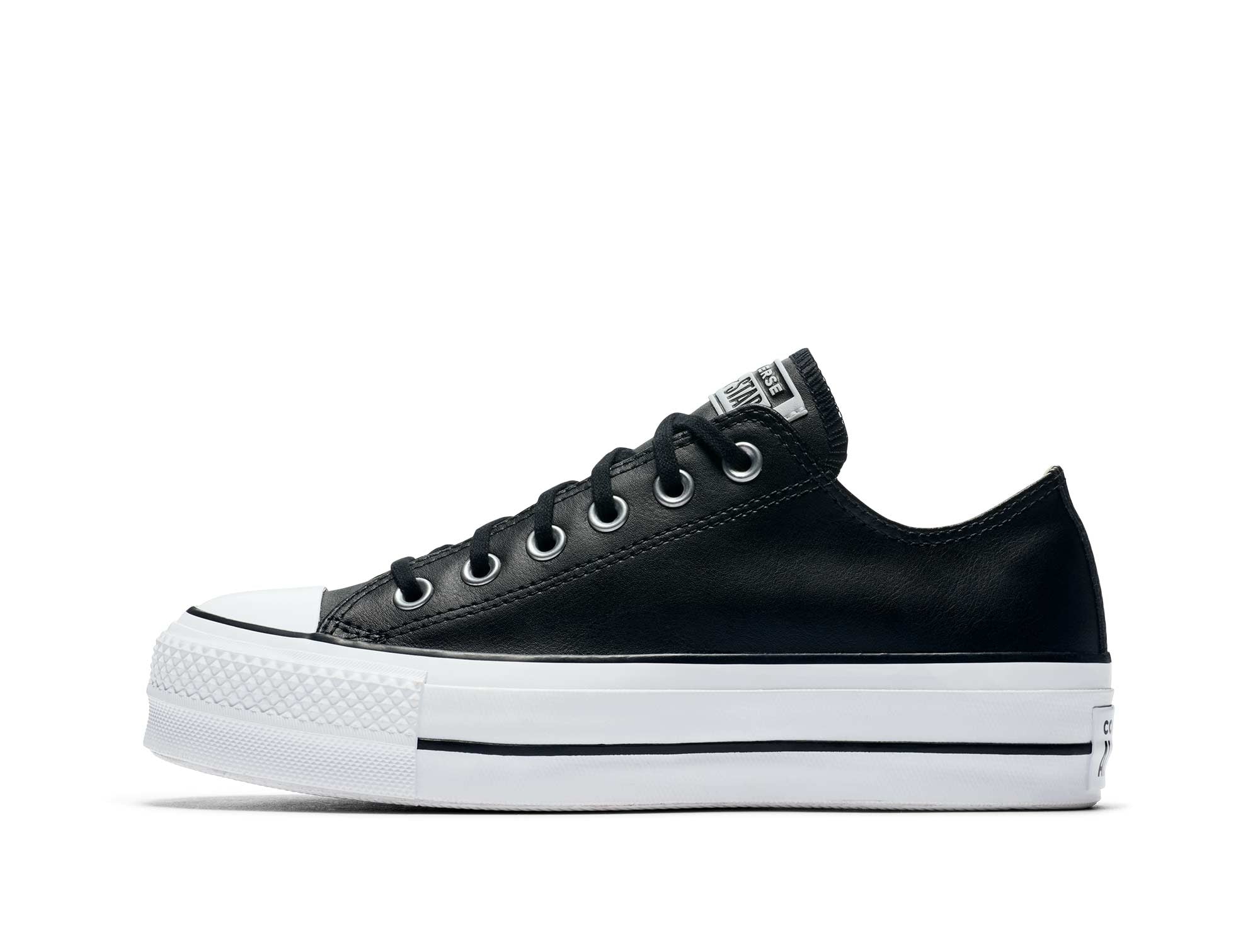 Zapatilla Converse Chuck Taylor Plataforma Cuero Mujer Negro