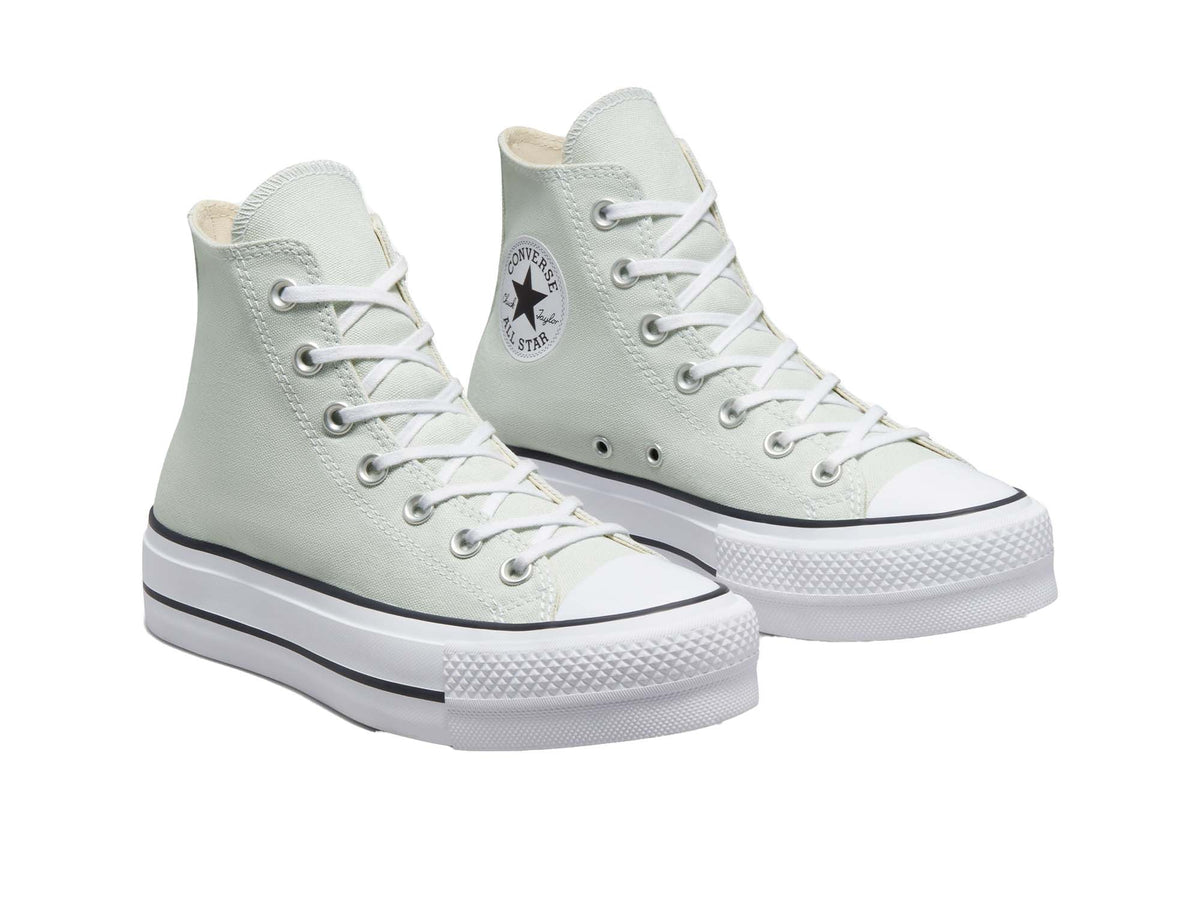 Converse gris sale plataforma zapatos