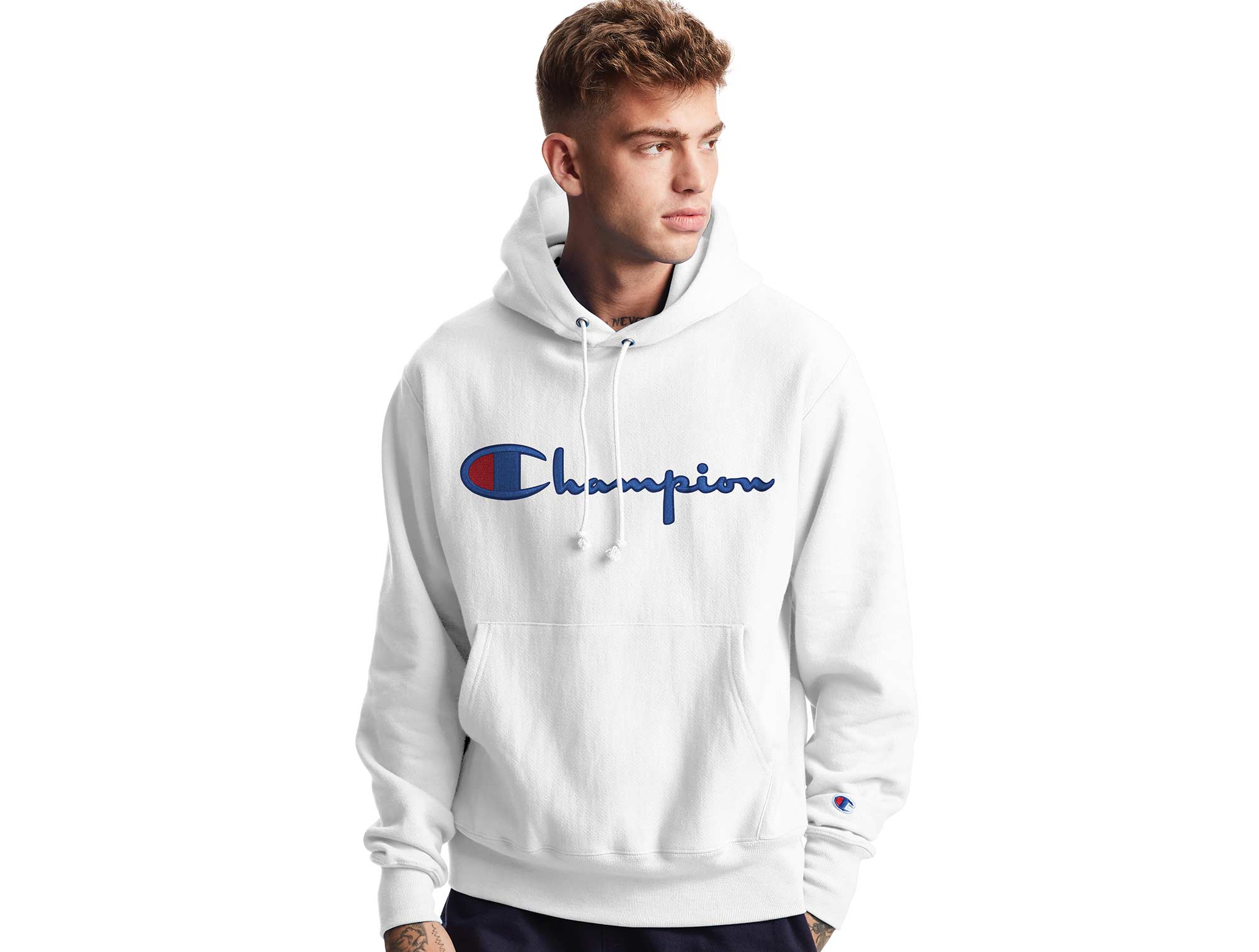 Poleron Champion Reverse Weave Hombre Blanco