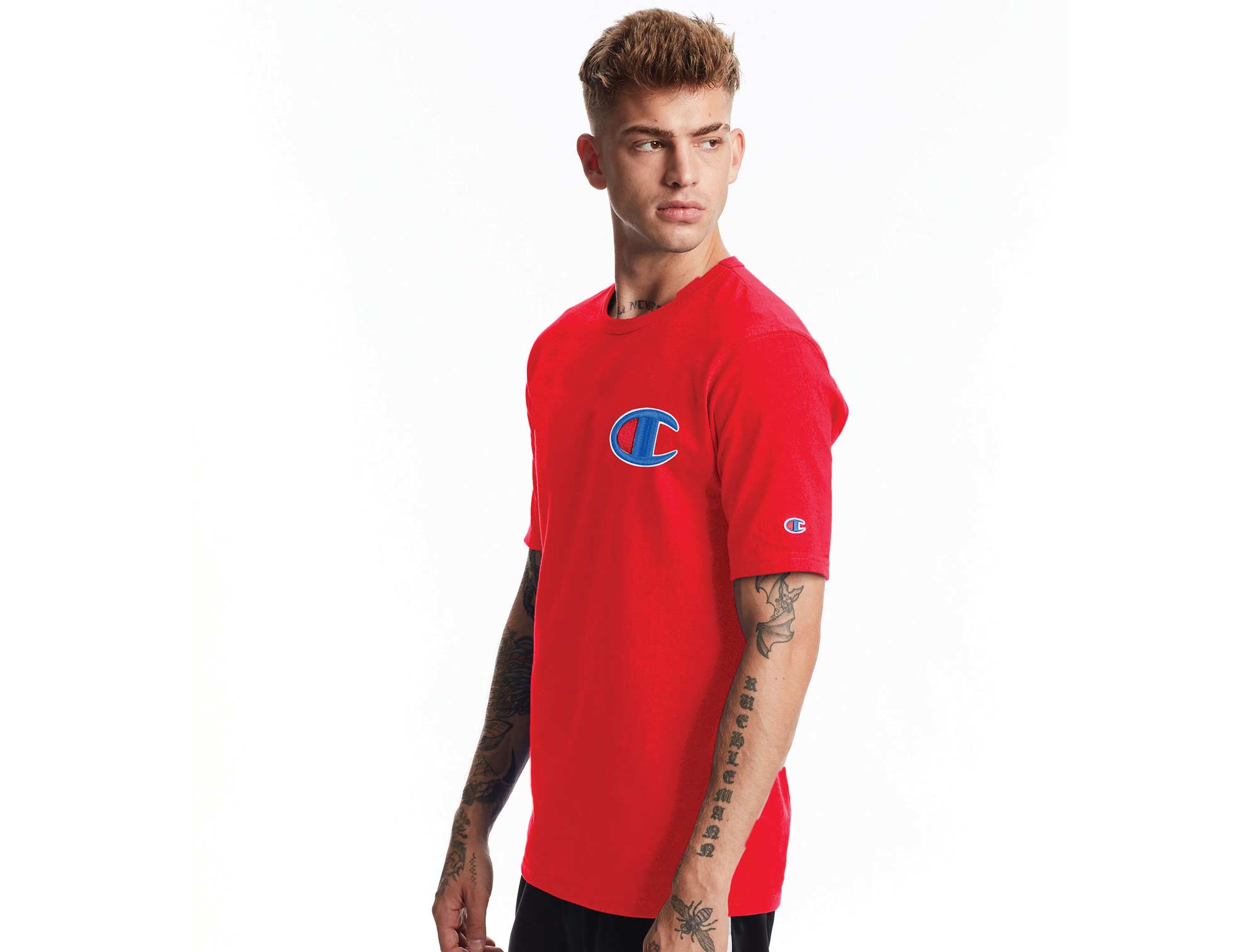 Polera Champion Sleeve Heritage Hombre Rojo