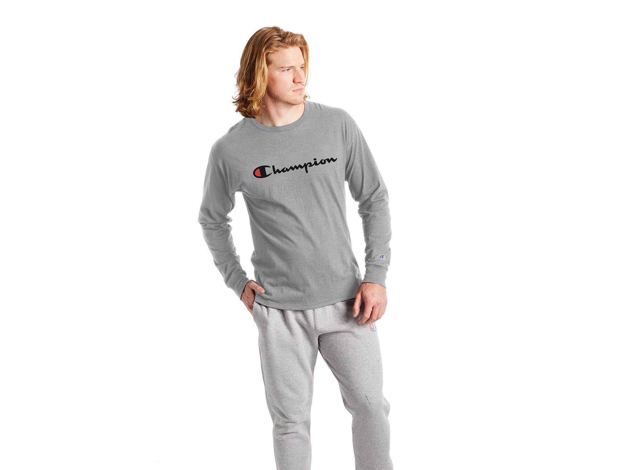 Polera Champion Classic Graphic Hombre Gris