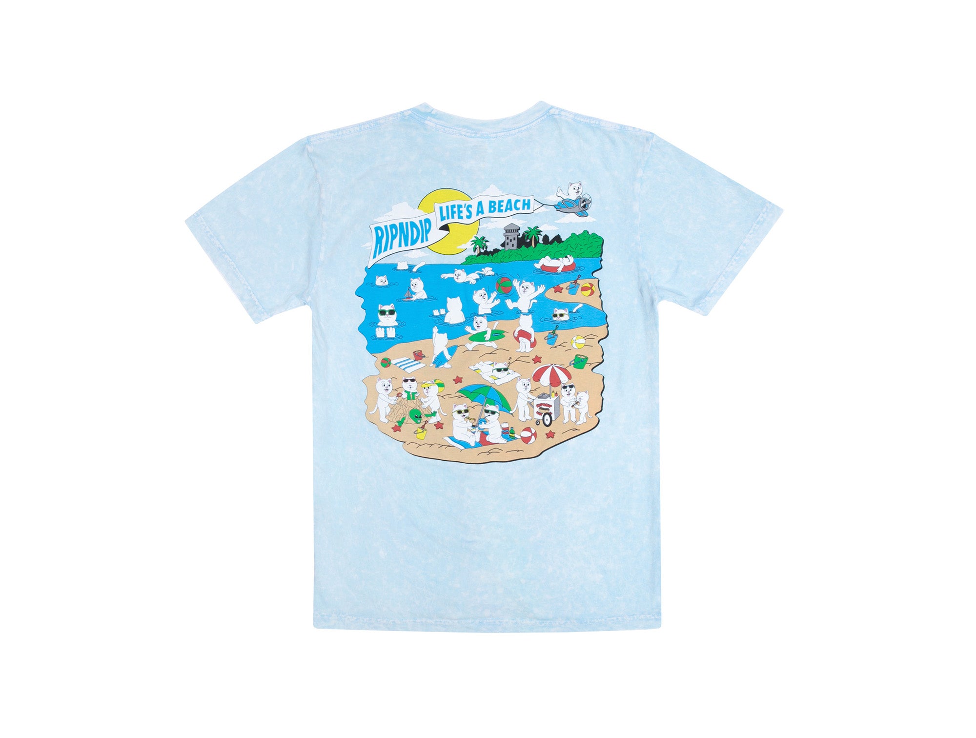 Polera Ripndip Lifes A Beach Hombre Celeste