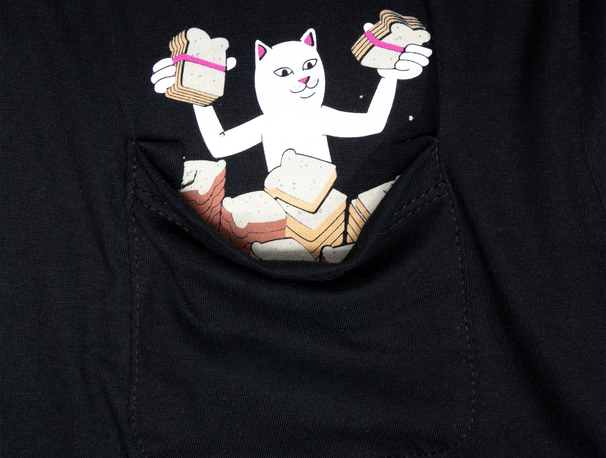 Polera Ripndip Lets Get This Bread Pocket Hombre Negro