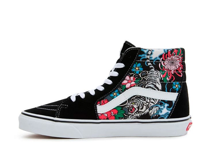 Zapatos vans rojo y negro flores hotsell