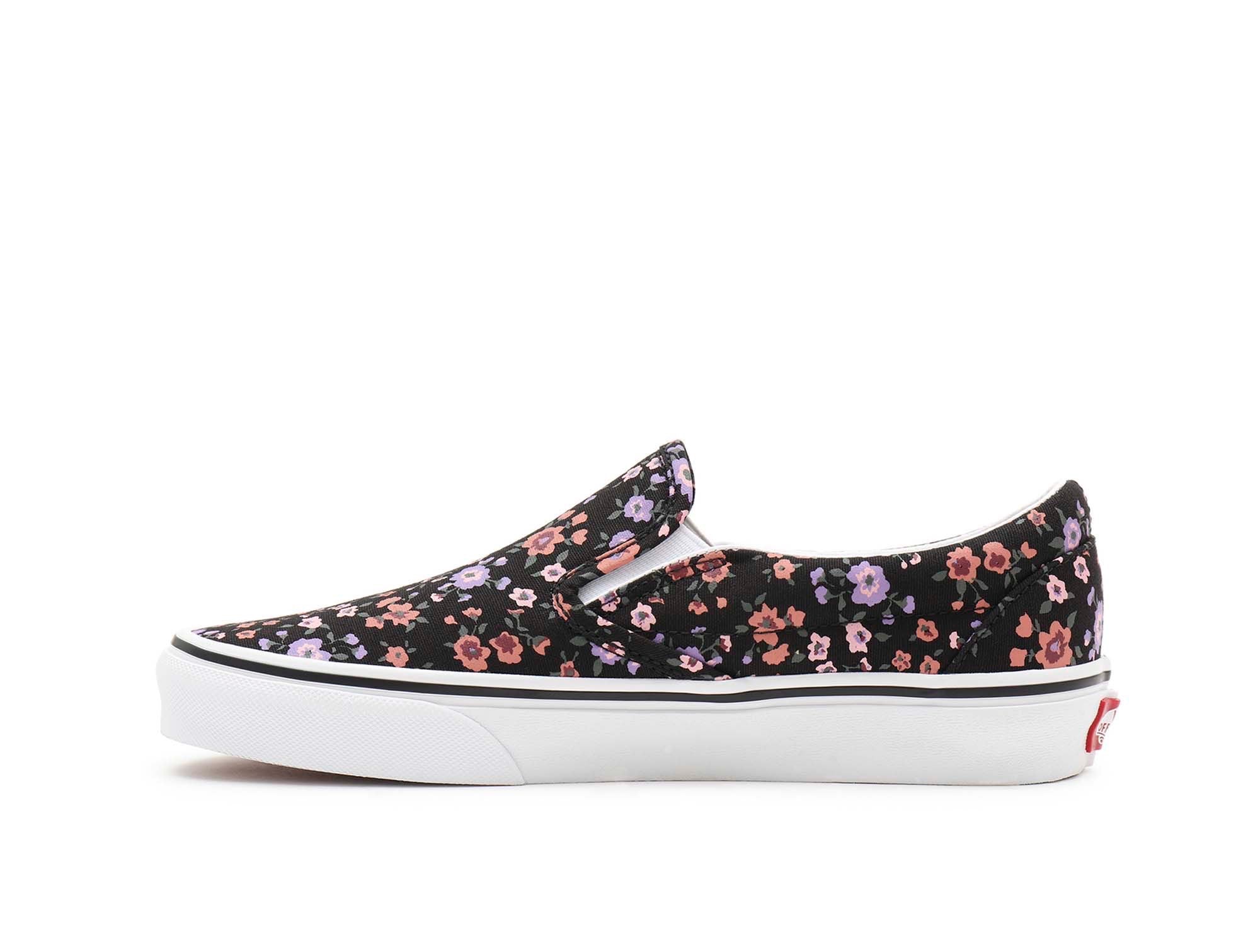 Zapatos floreados vans de mujer clearance rosa