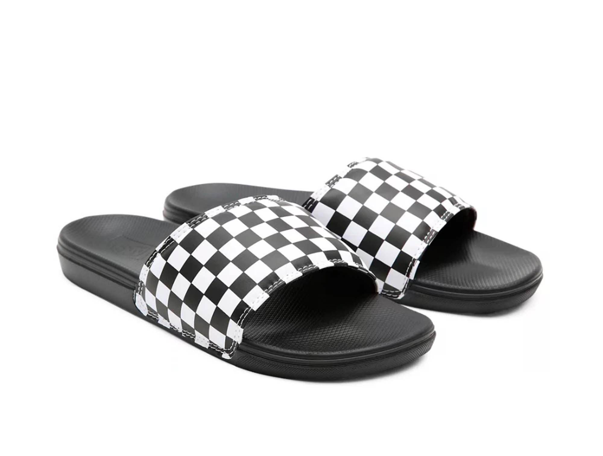 Sandalia Vans Slide Checker Unisex Negro Real Kicks