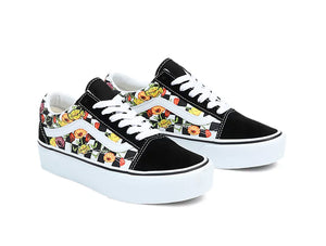 Zapatilla Vans Old Skool Plataforma Poppy Checkerboard Mujer Negro