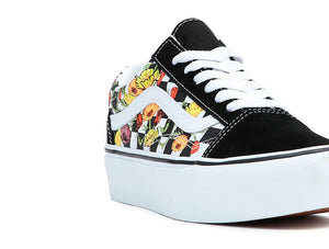 Zapatilla Vans Old Skool Plataforma Poppy Checkerboard Mujer Negro