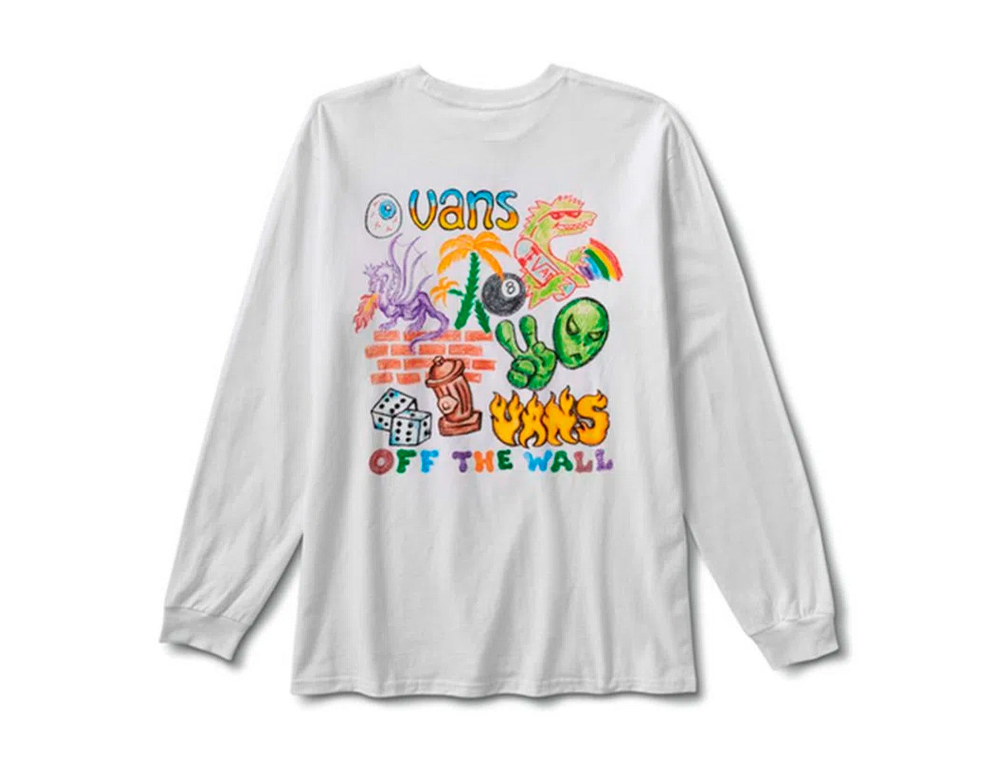 Polera Vans Crayola Mail Doodle Hombre Blanco