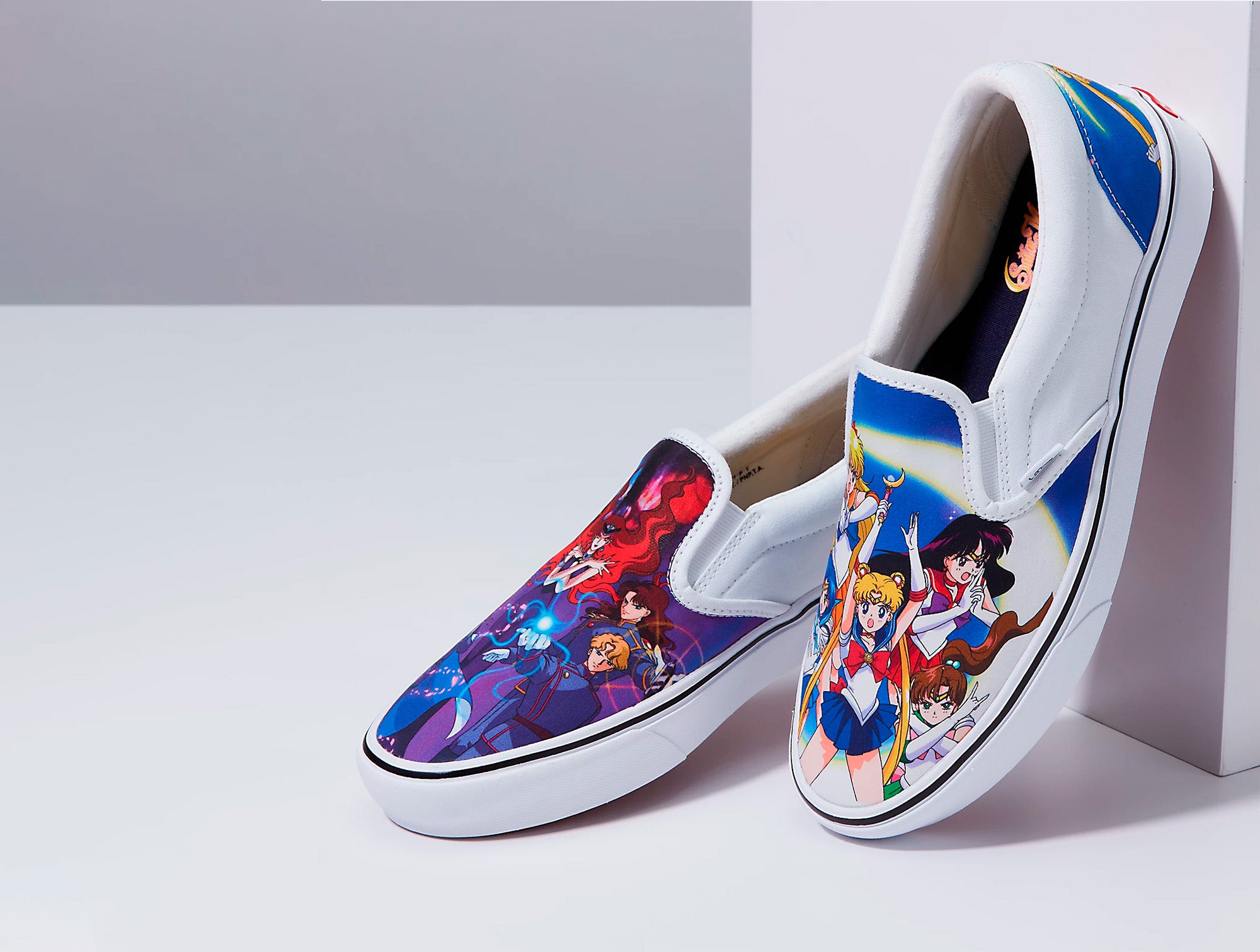 Vans x Sailor Moon Skate Slip-On Black & White Skate Shoes | Zumiez