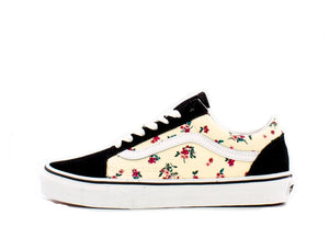 Zapatilla Vans Old Skool Mujer Negro-Beige Floral