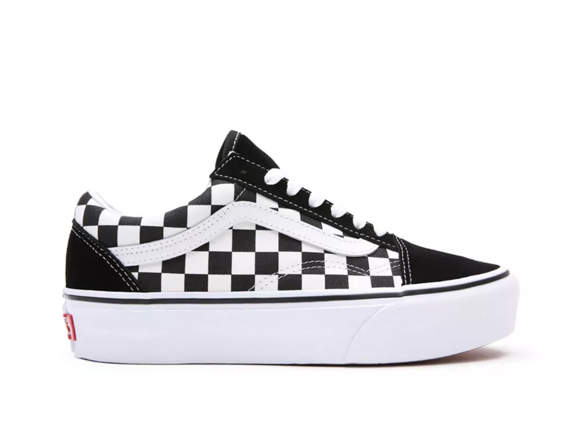 Zapatilla Vans Old Skool Plataforma Checker Mujer Negro