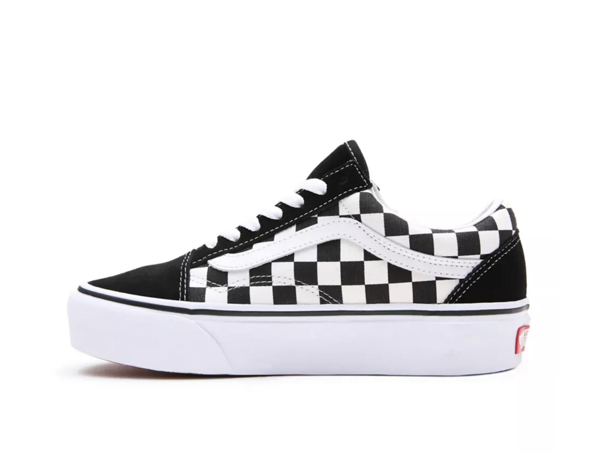 Zapatilla Vans Old Skool Plataforma Checker Mujer Negro